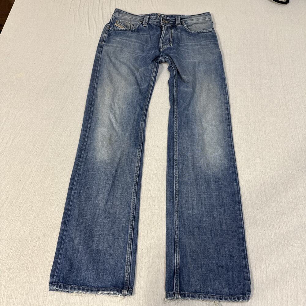 Diesel Larkee Mens 31x34 Regular Straight Blue Jeans Button Fly Nice Fade EUC